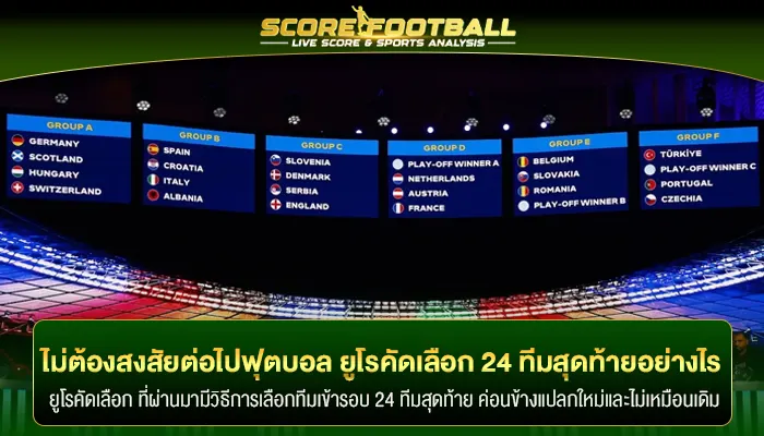 ไม่ต้องสงสัยอีกต่อไปฟุตบอล ยูโรคัดเลือก 24 ทีมสุดท้ายอย่างไร