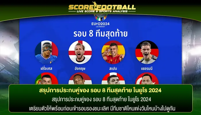 สรุปการประกบคู่ของ รอบ 8 ทีมสุดท้าย ในยูโร 2024