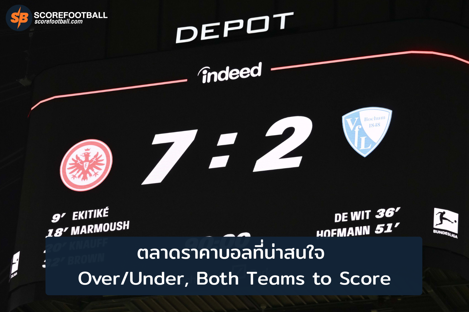 ตลาดราคาบอลที่น่าสนใจ Over/Under, Both Teams to Score